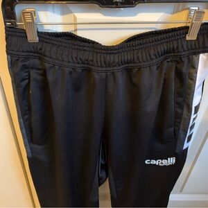 Capelli Men’s Training Pants Black Small Regular Fit CS Dry 2 zip front pockets.
